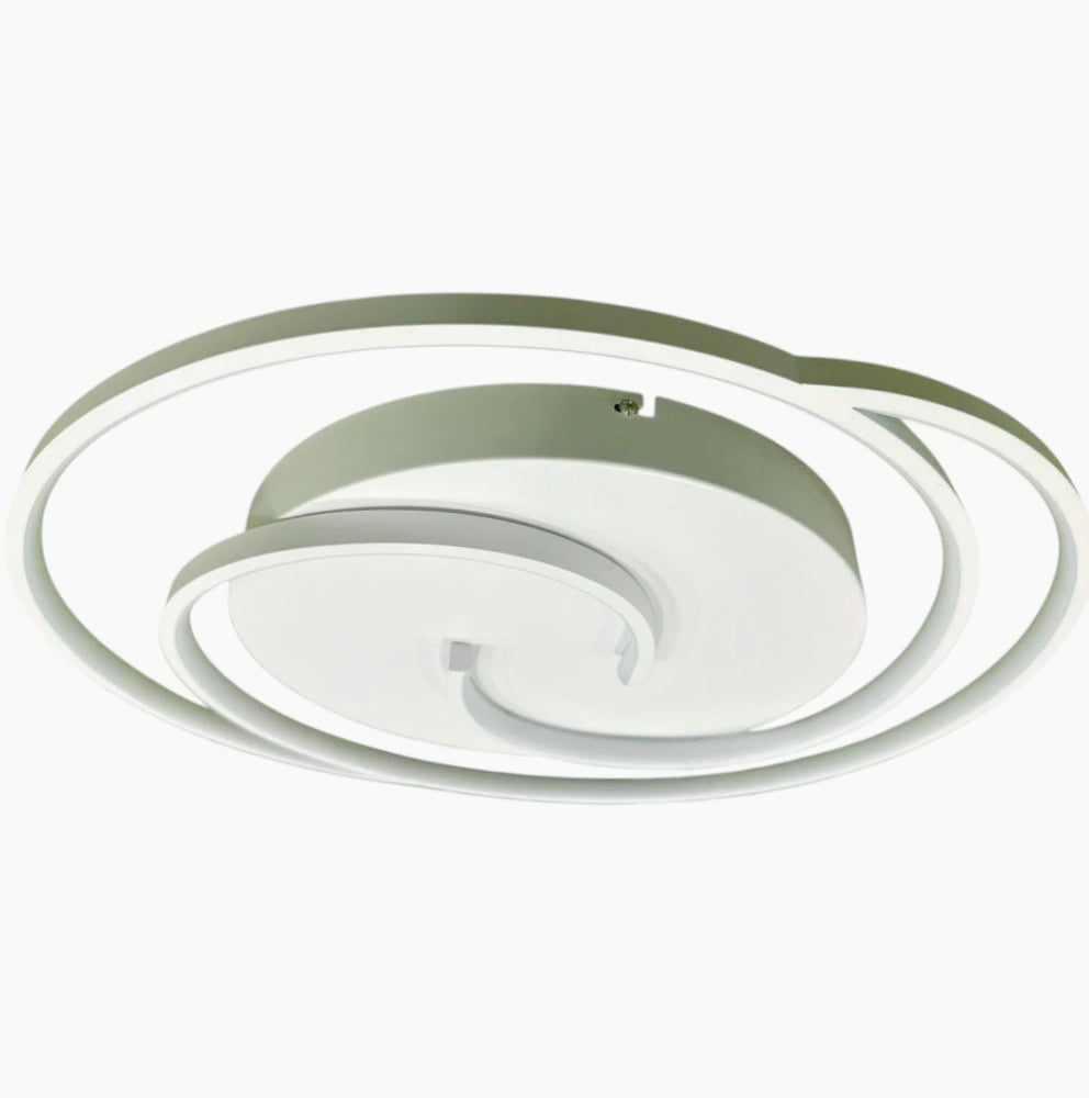 Plafoniera LED tonda 48W - Design spirale bianco e oro, luce fredda 6500K - ambraled