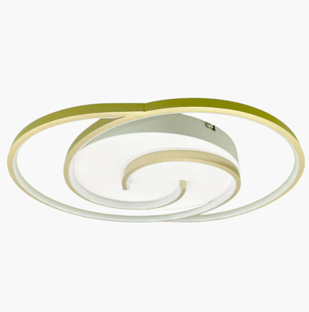 Plafoniera LED tonda 48W - Design spirale bianco e oro, luce fredda 6500K - ambraled