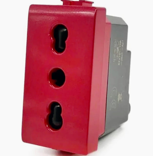 Presa bipasso bivalente 10-16A – Colore rosso, compatibile con Living Light International Air - ambraled