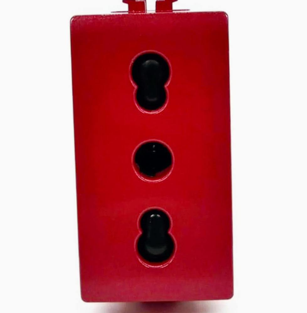 Presa bipasso bivalente 10-16A – Colore rosso, compatibile con Living Light International Air - ambraled