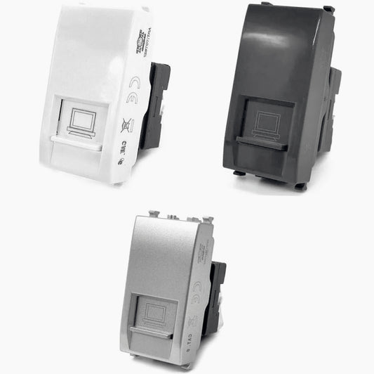 Presa di rete LAN RJ45 8P8C Cat5 – Compatibile con Vimar Plana - ambraled