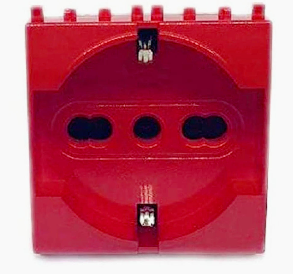 Presa Schuko 16A – Colore rosso, compatibile con Living Light International Air - ambraled
