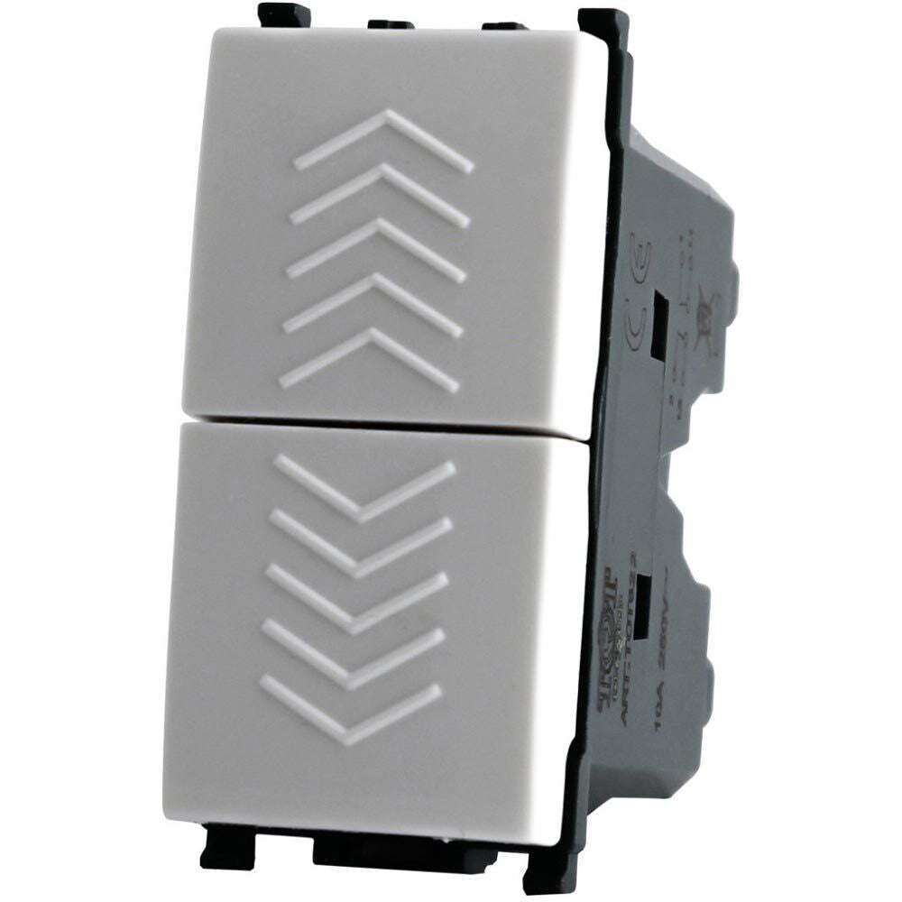 Pulsante saliscendi doppio 1P 10A 220V – compatibile Vimar plana - ambraled
