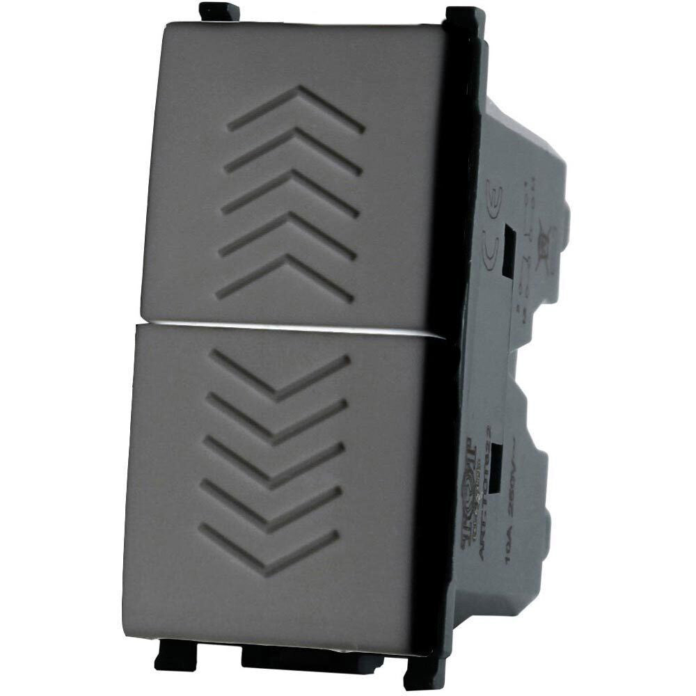 Pulsante saliscendi doppio 1P 10A 220V – compatibile Vimar plana - ambraled