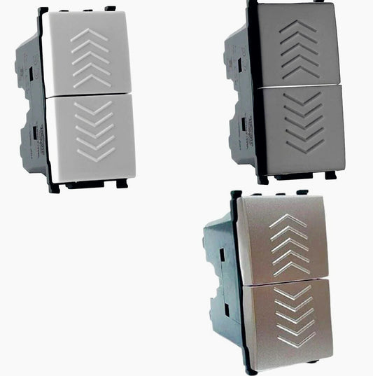 Pulsante saliscendi doppio 1P 10A 220V – compatibile Vimar plana - ambraled