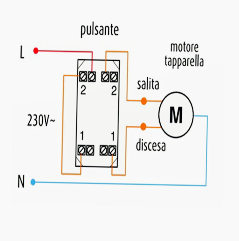 Pulsante saliscendi doppio 1P 10A 220V – compatibile Vimar plana - ambraled