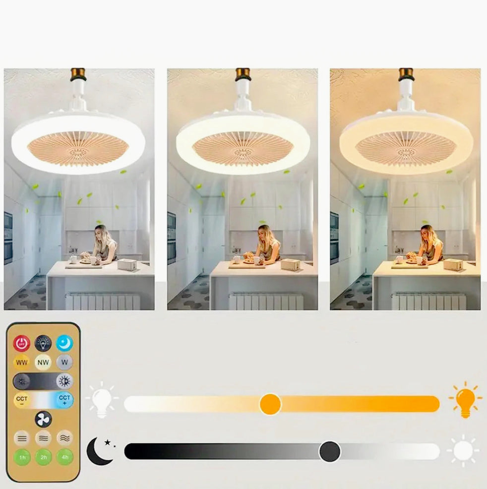 Lampadina LED 36W dimmerabile 3 colori luce con ventilatore integrato – Base E27 - ambraled