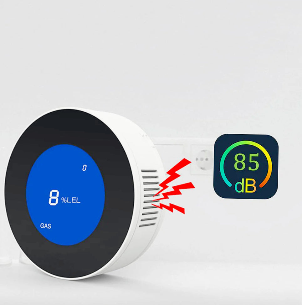 Rilevatore di gas intelligente Wi-Fi con allarme e connessione App – compatibile Alexa e Google