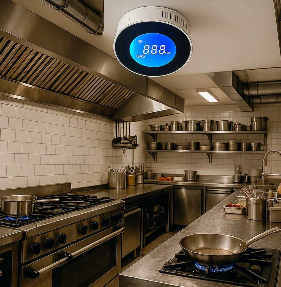 Rilevatore di gas intelligente Wi-Fi con allarme e connessione App – compatibile Alexa e Google