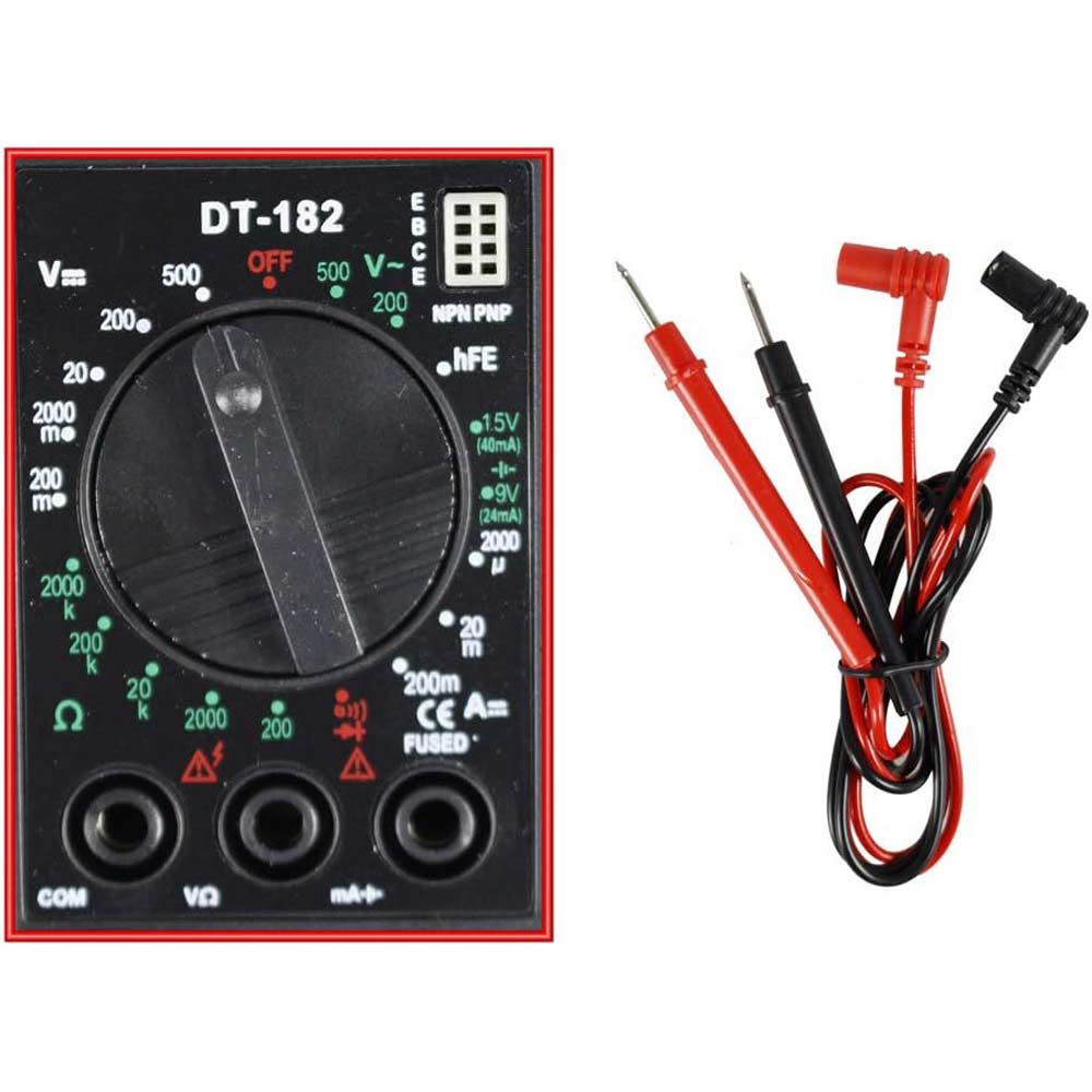Tester digitale multimetro con cavi e puntali misuratore di tensione - ambraled