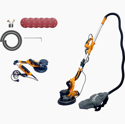 Levigatrice a giraffa 800W con LED – Manico estensibile, disco Ø 225 mm - ambraled