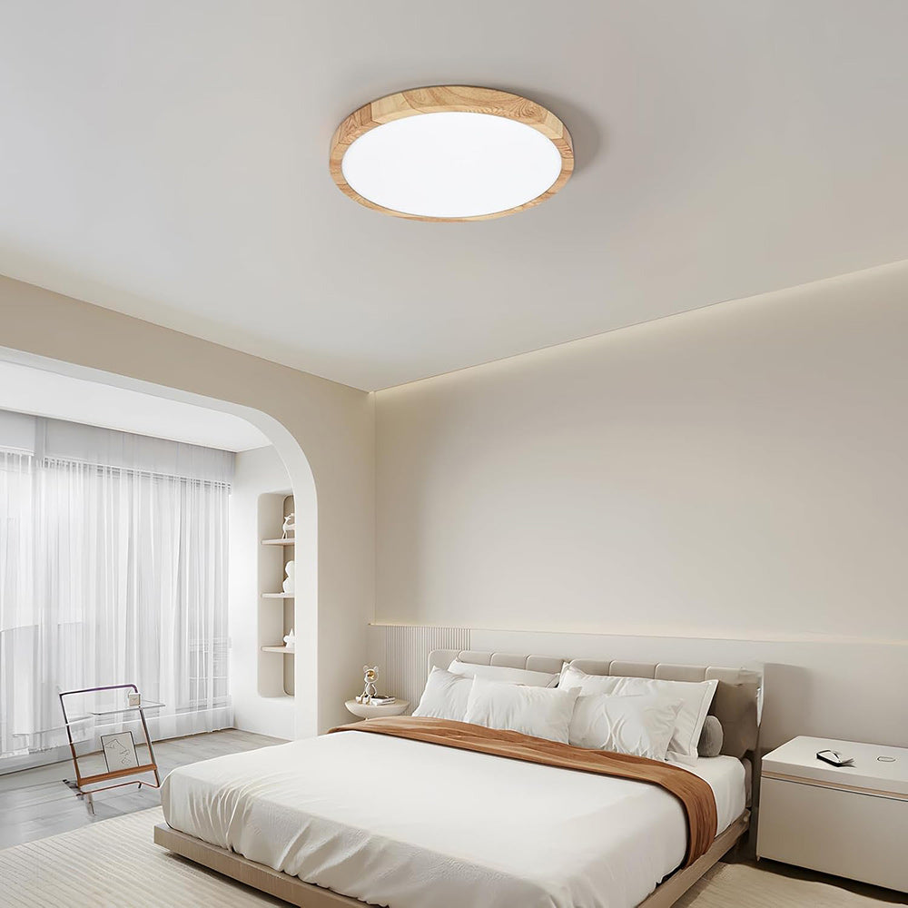 Plafoniera led ultra slim 18 24 36 45 watt tecnologia CCT colore legno - ambraled
