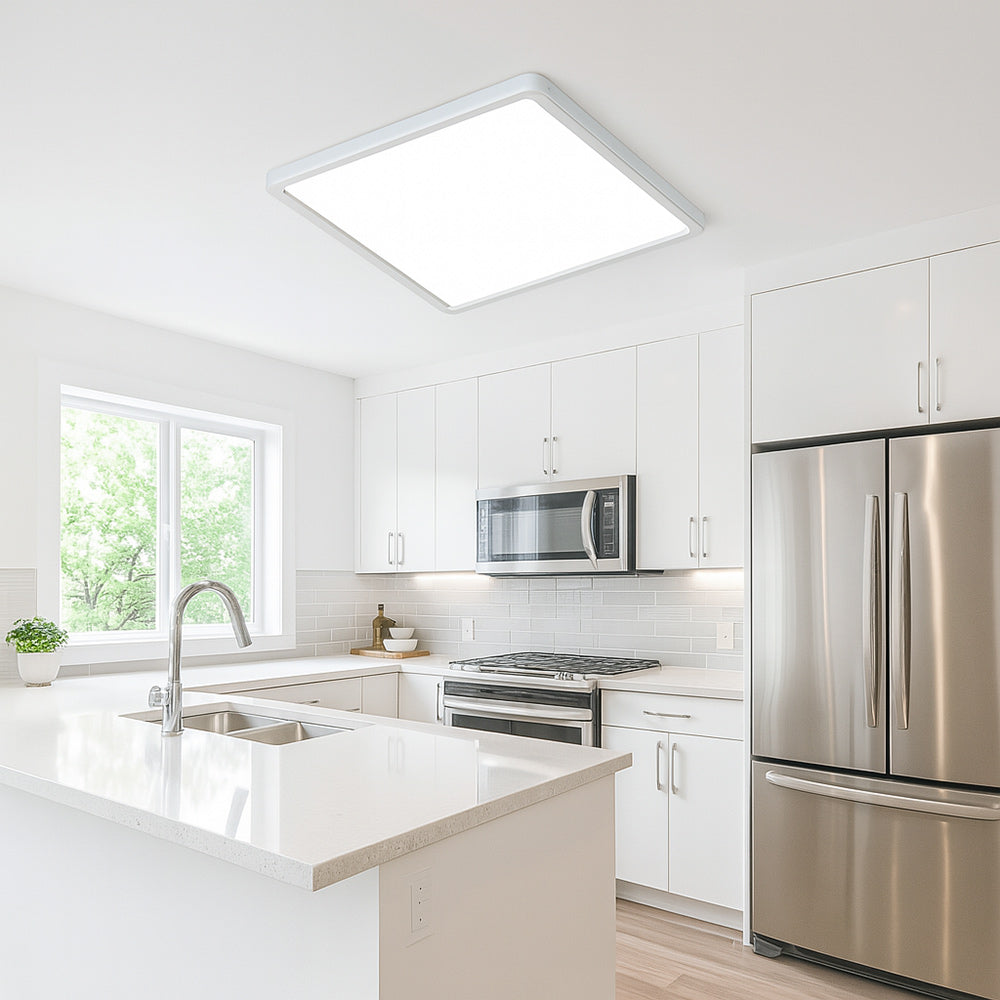 Plafoniera led slim quadrata 45 watt tecnologia CCT da 6500 a 2700k - ambraled