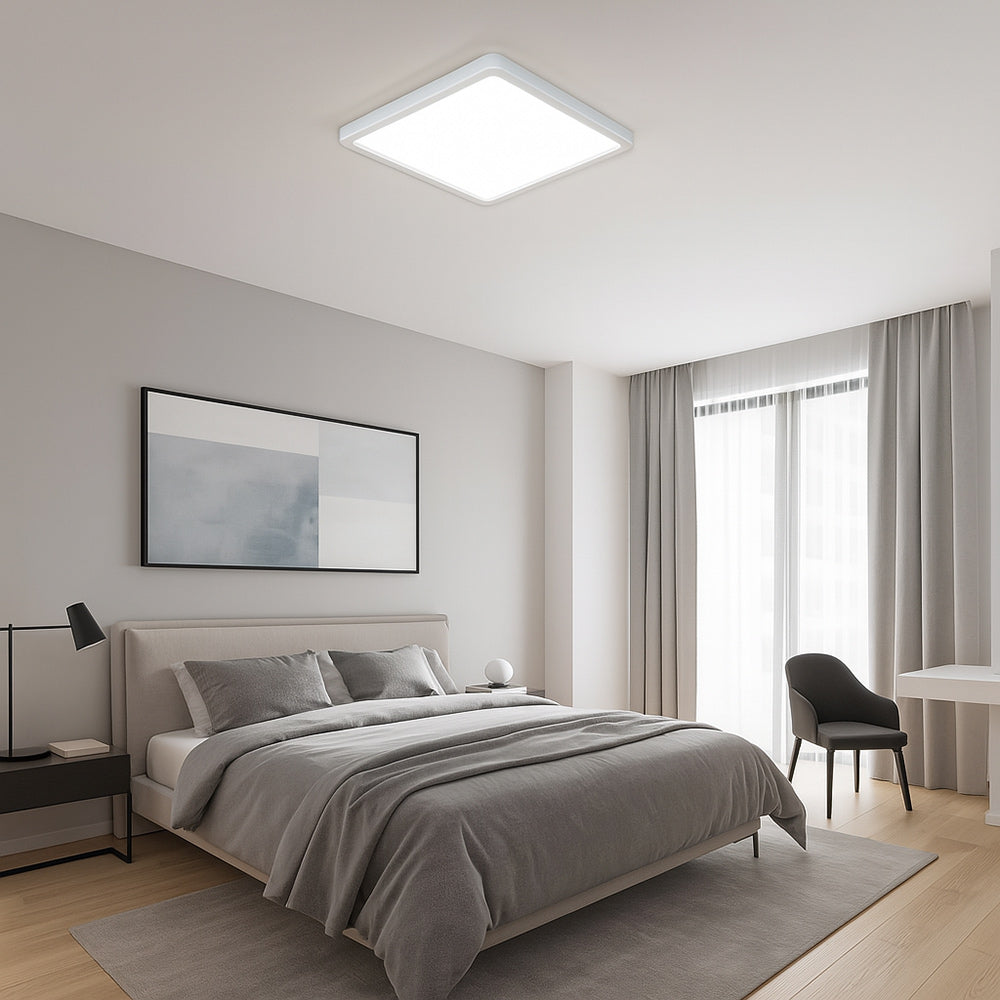 Plafoniera led slim quadrata 45 watt tecnologia CCT da 6500 a 2700k - ambraled