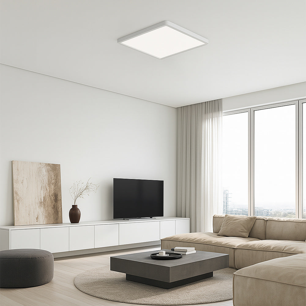 Plafoniera led slim quadrata 45 watt tecnologia CCT da 6500 a 2700k - ambraled
