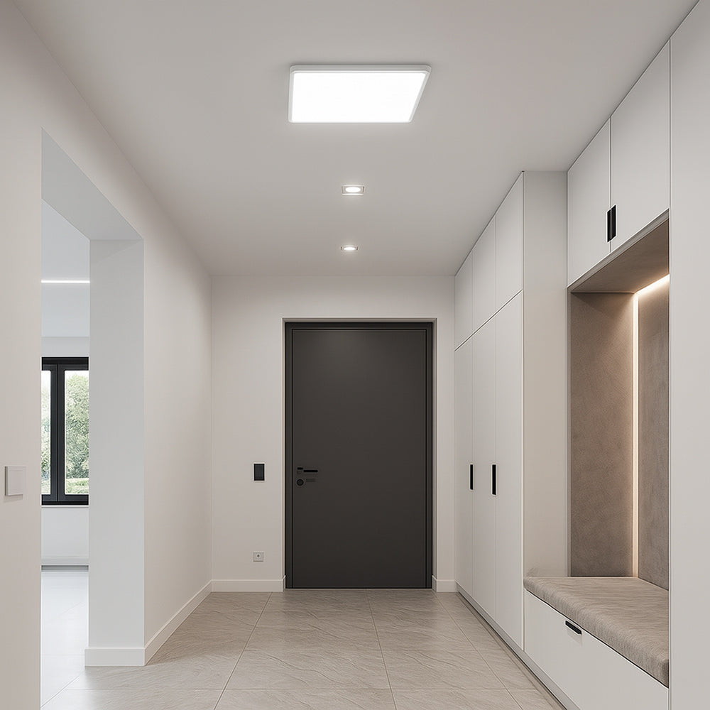 Plafoniera led slim quadrata 45 watt tecnologia CCT da 6500 a 2700k - ambraled