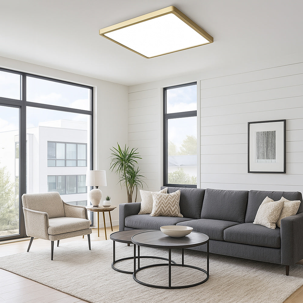 Plafoniera led slim quadrata 45 watt tecnologia CCT da 6500 a 2700k - ambraled