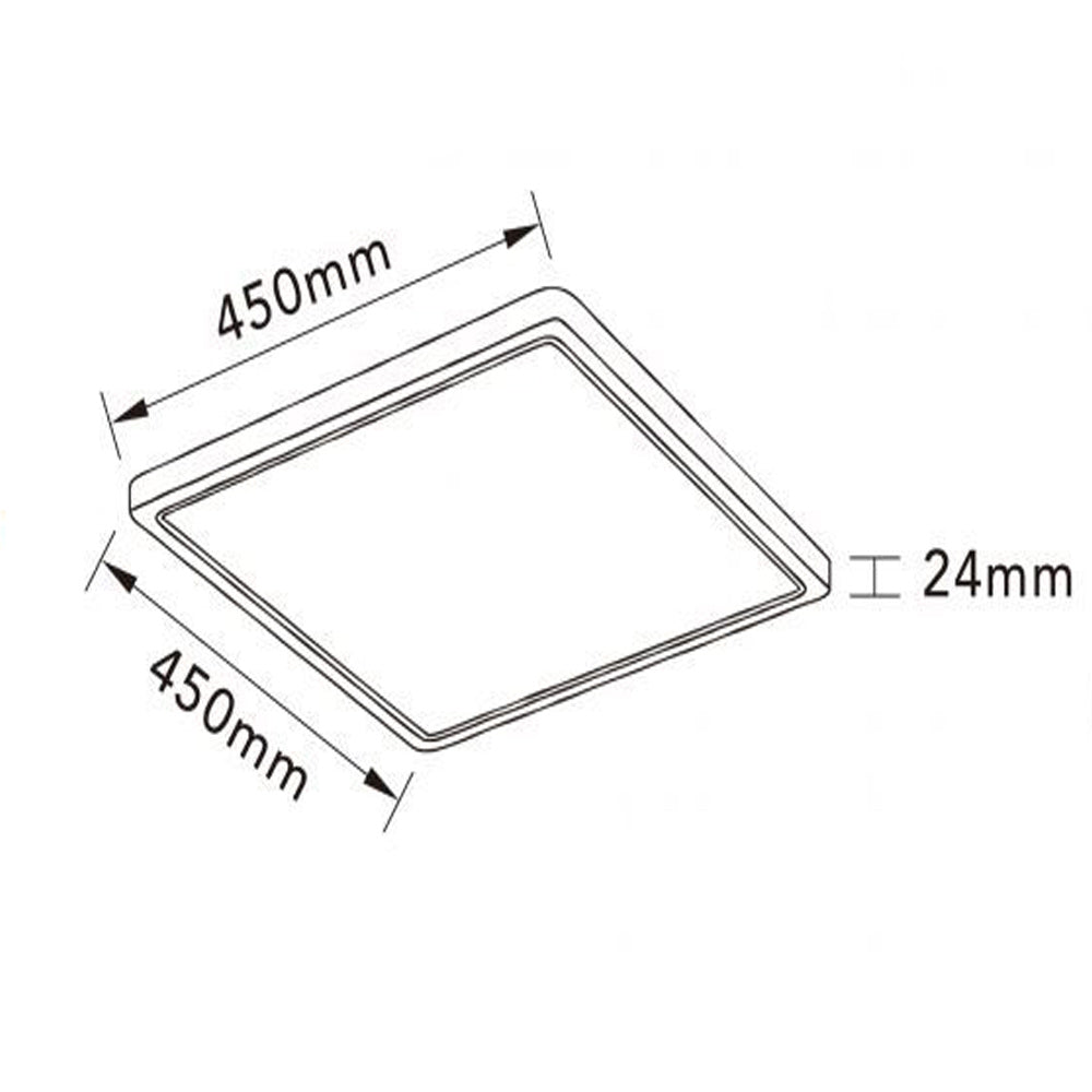 Plafoniera led slim quadrata 45 watt tecnologia CCT da 6500 a 2700k - ambraled