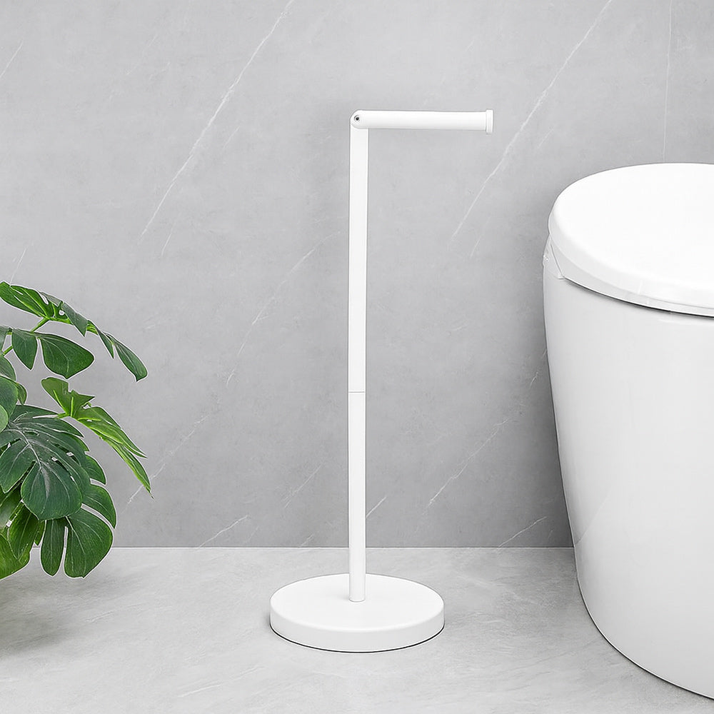 Piantana porta rotolo da terra con vano scorta per bagno da terra - ambraled