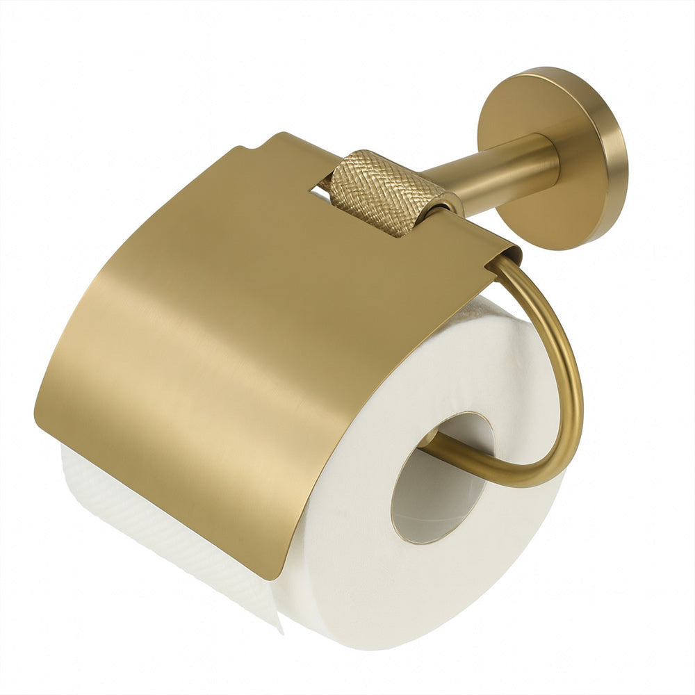 Porta rotolo per carta igienica acciaio oro modello Stella