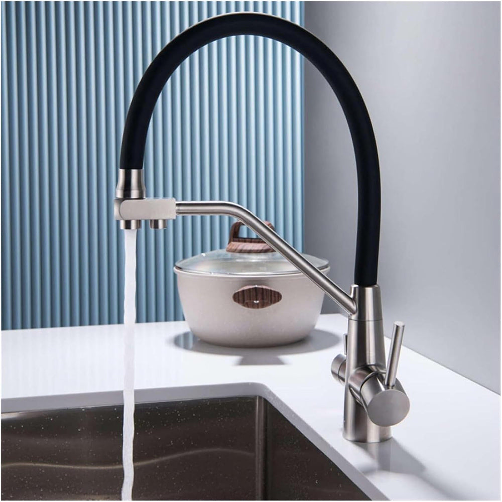 Rubinetto cucina in silicone 3 vie x depuratore 2 leve Sistema Osmosi