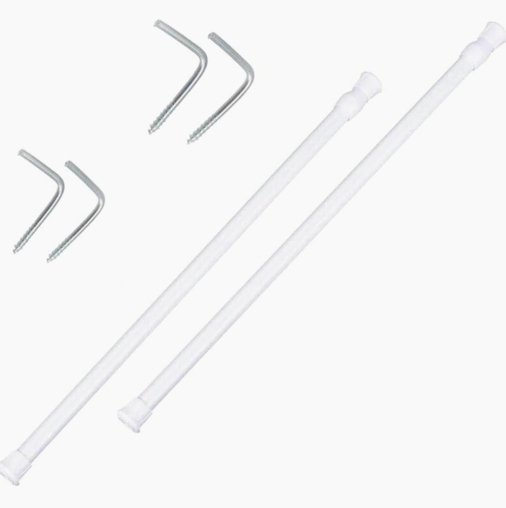 Bastone tenda finestra 2 pz – allungabile con ganci varie misure - ambraled