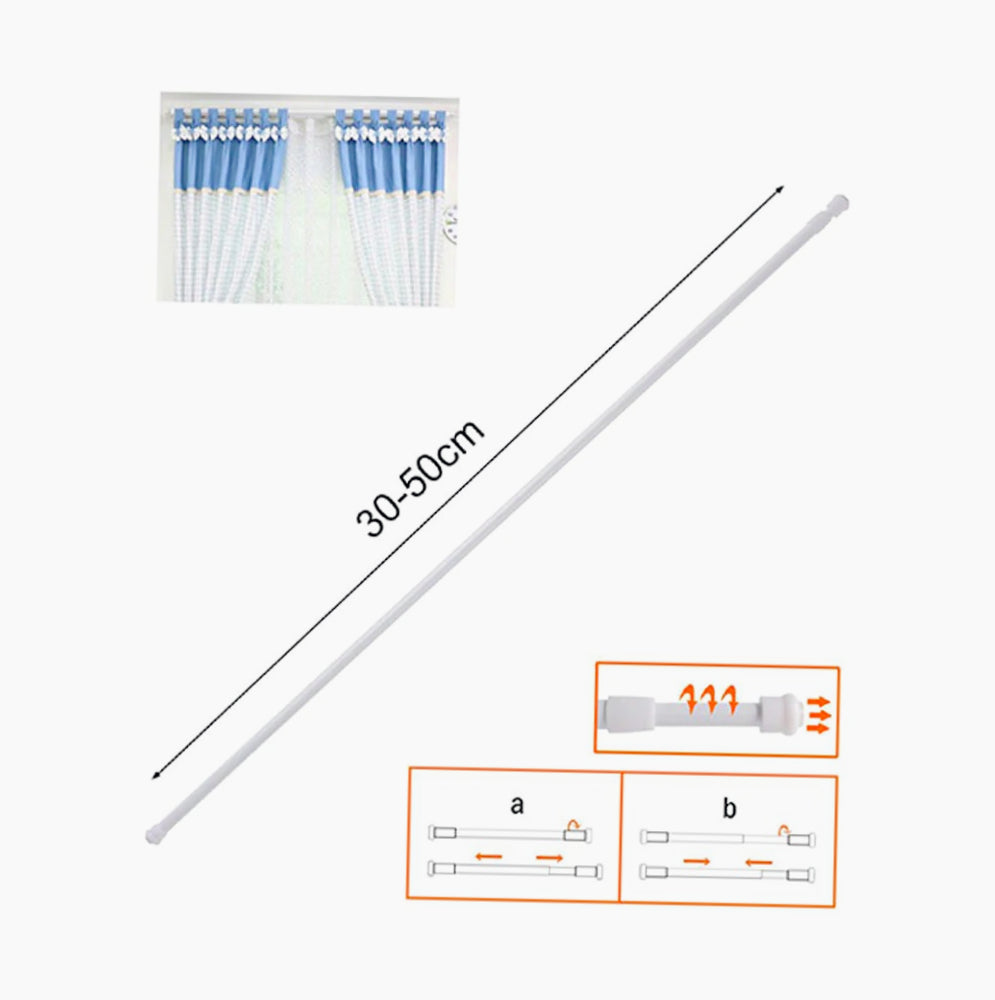 Bastone tenda finestra 2 pz – allungabile con ganci varie misure - ambraled