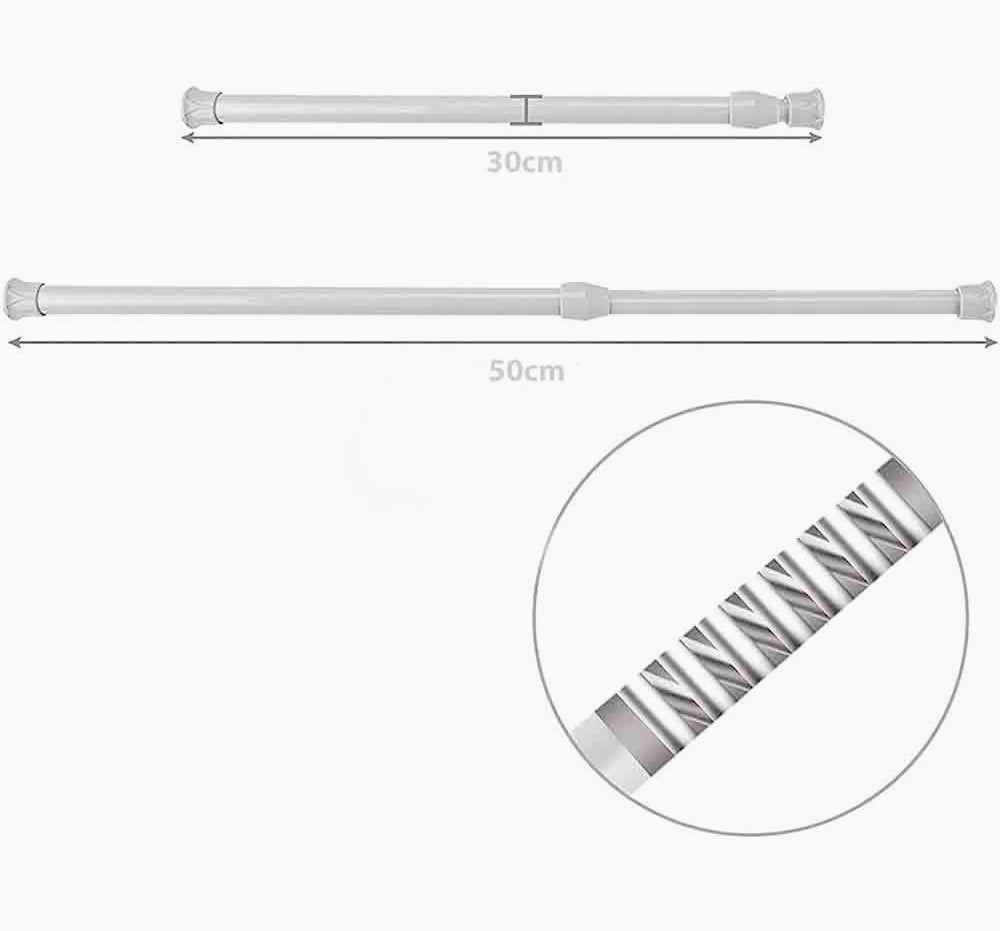Coppia bastoni tenda 2 pezzi – molla a pressione, telescopici 30-50 cm - ambraled
