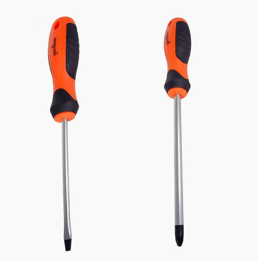Set 2 cacciaviti da 25 cm per elettricista, testa a stella e a taglio, con punta magnetica - ambraled