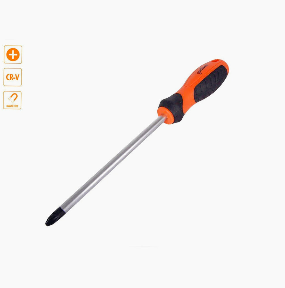 Set 2 cacciaviti da 25 cm per elettricista, testa a stella e a taglio, con punta magnetica - ambraled