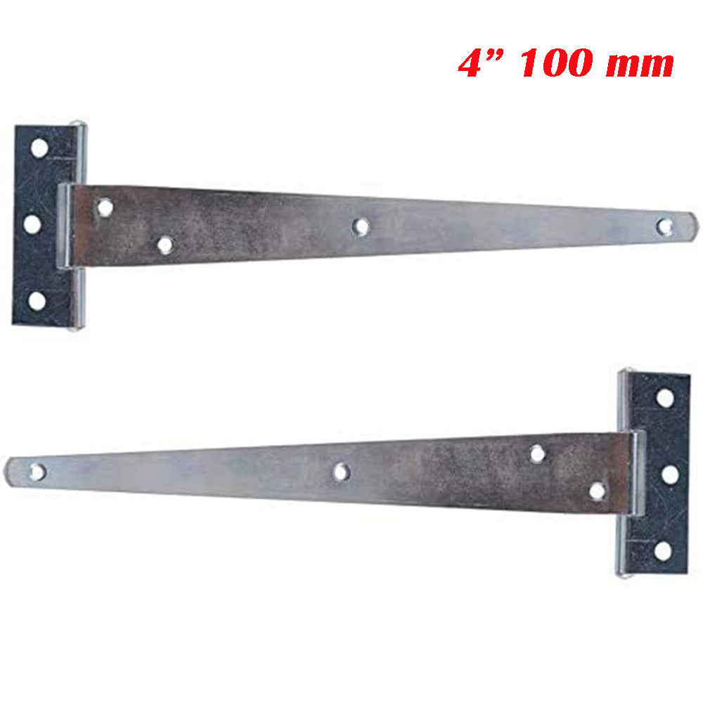 Set 2 cerniere a T in acciaio per porte e finestre, misure disponibili: 100 mm, 150 mm e 200 mm - ambraled
