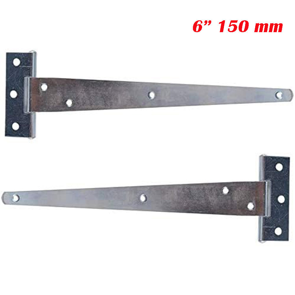 Set 2 cerniere a T in acciaio per porte e finestre, misure disponibili: 100 mm, 150 mm e 200 mm - ambraled