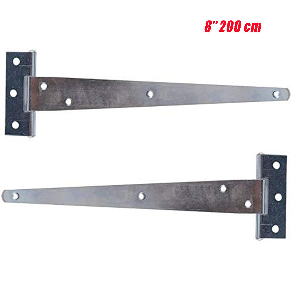 Set 2 cerniere a T in acciaio per porte e finestre, misure disponibili: 100 mm, 150 mm e 200 mm - ambraled