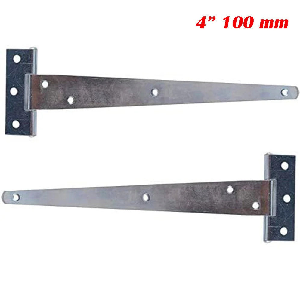 Set 2 cerniere a T in acciaio per porte e finestre, misure disponibili: 100 mm, 150 mm e 200 mm - ambraled