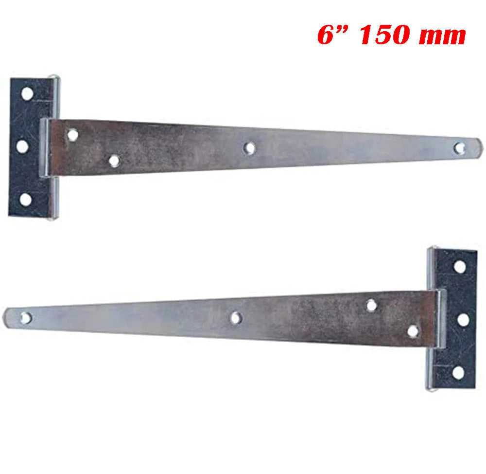 Set 2 cerniere a T in acciaio per porte e finestre, misure disponibili: 100 mm, 150 mm e 200 mm - ambraled