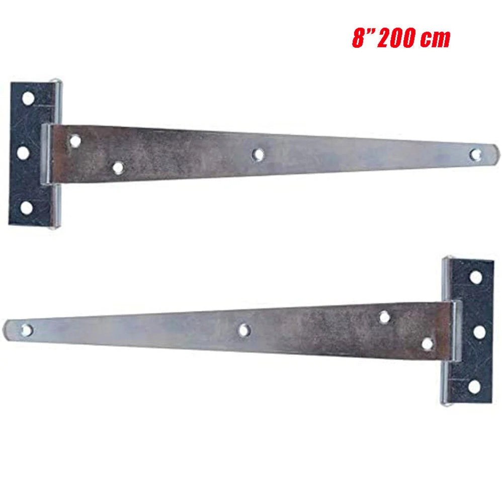 Set 2 cerniere a T in acciaio per porte e finestre, misure disponibili: 100 mm, 150 mm e 200 mm - ambraled