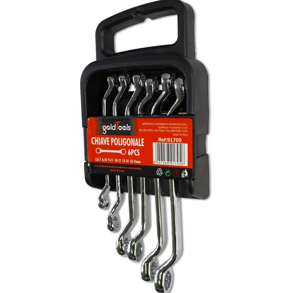 Chiavi poligonali doppia testa curva – kit 6 pezzi con custodia - ambraled