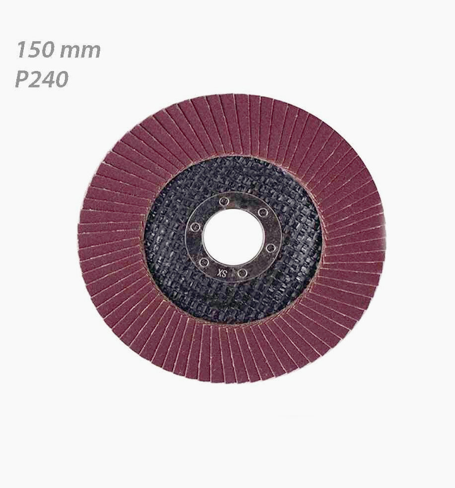 Disco lamellare abrasivo per FLEX 150-180mm – grana P60/P120/P240 - ambraled
