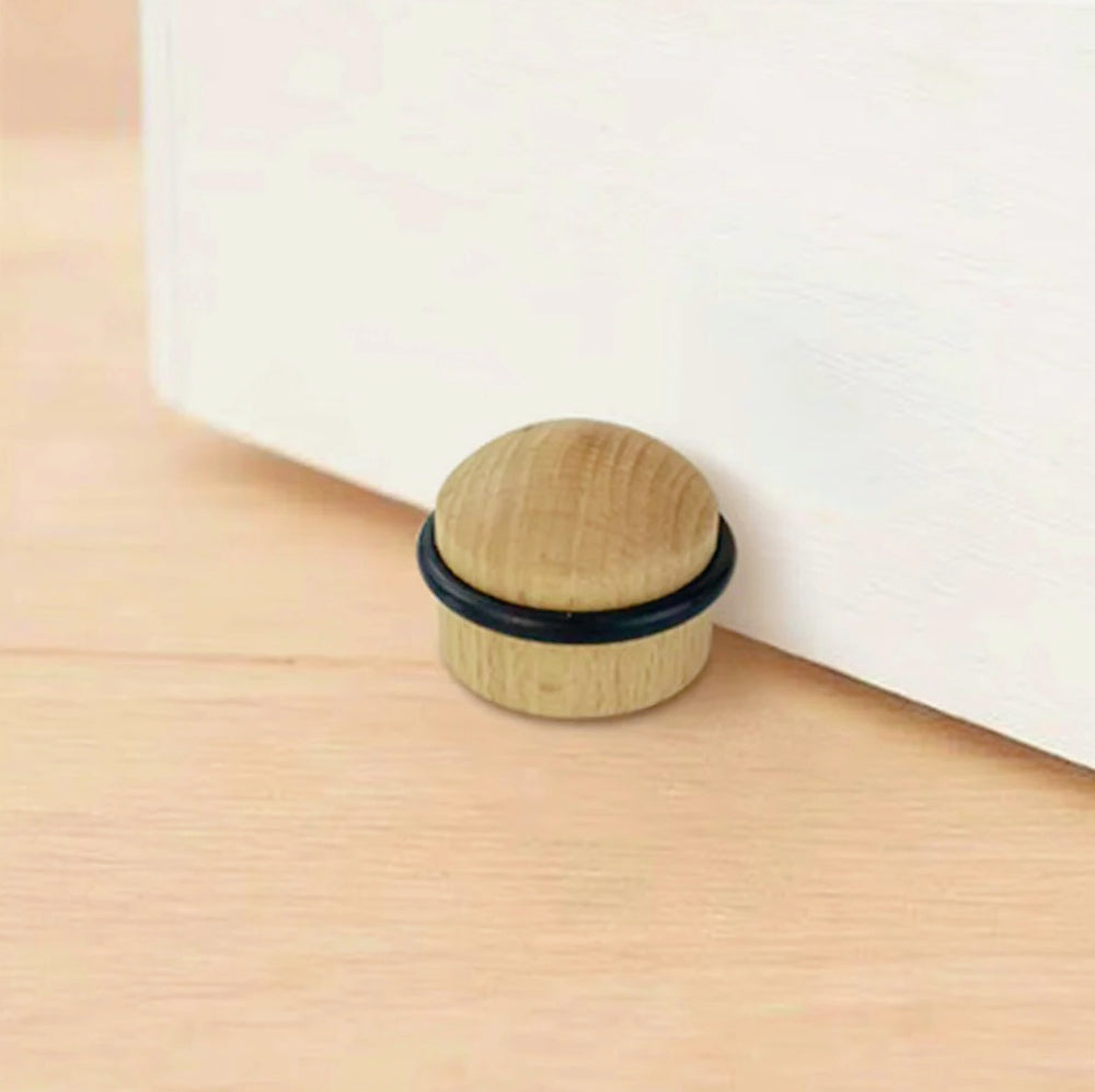 Ferma porta pavimento – cilindrica in legno con gomma - ambraled