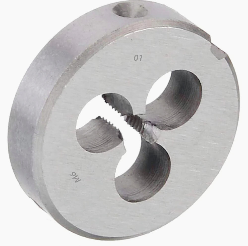 Set 4 filiere tonde per filettature metriche M4-M8, acciaio - ambraled