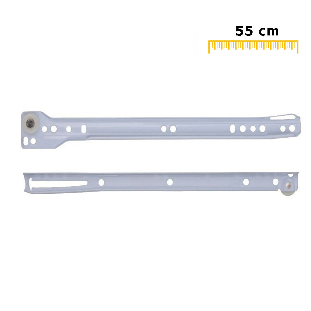 Set 2 guide bianche per cassetti scorrevoli a rullo, con fissaggio laterale - ambraled