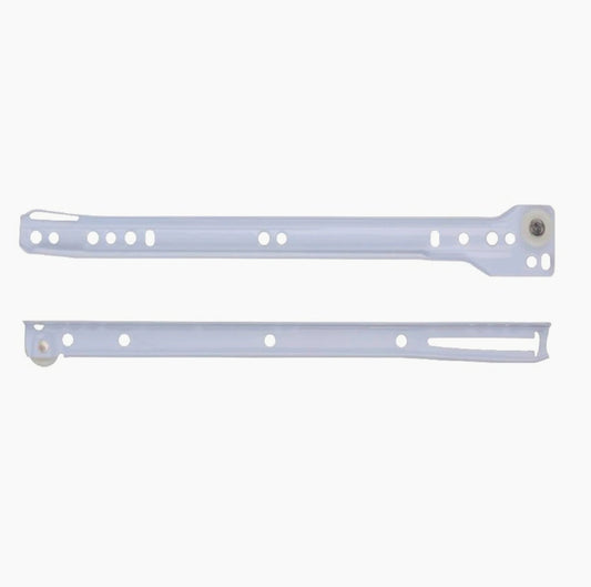 Set 2 guide bianche per cassetti scorrevoli a rullo, con fissaggio laterale - ambraled