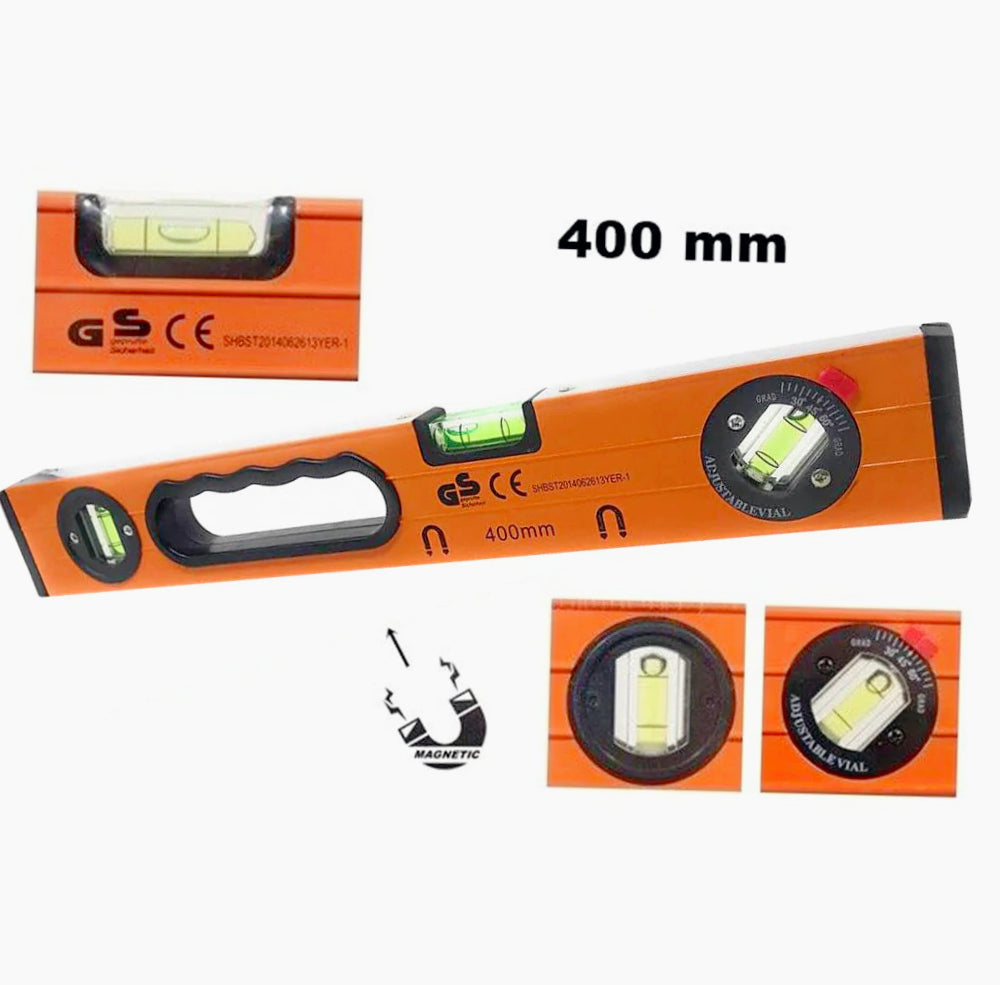 Livella a bolla magnetica 45° – Precisione 0,5 mm/m, lunghezza 40 cm - ambraled