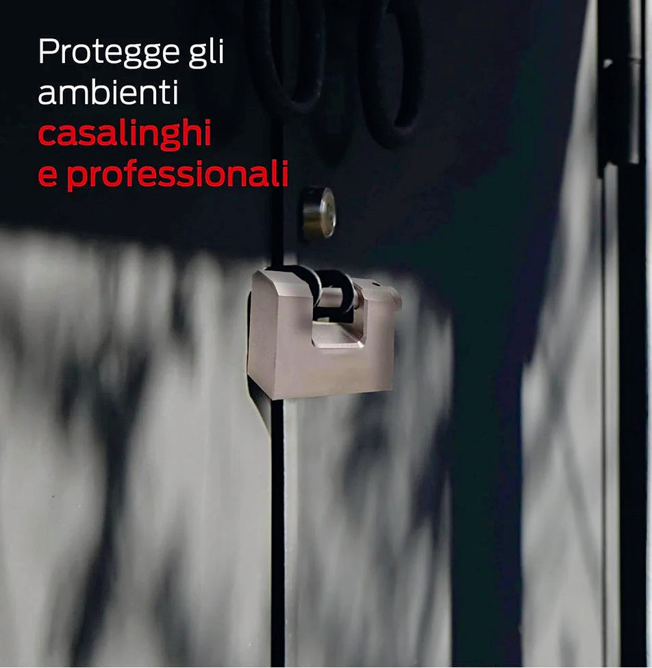 Lucchetto rettangolare 70mm – in acciaio 3 chiavi - ambraled