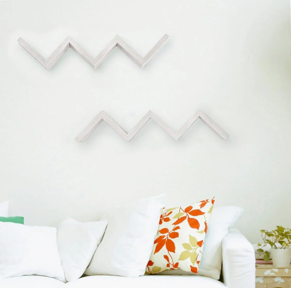 Mensola a zig-zag MDF – rovere sbiancato 3 ripiani - ambraled
