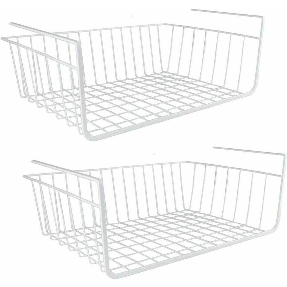 Mensola sotto scaffale 2 pezzi – metallo 35x8,7x22 cm - ambraled