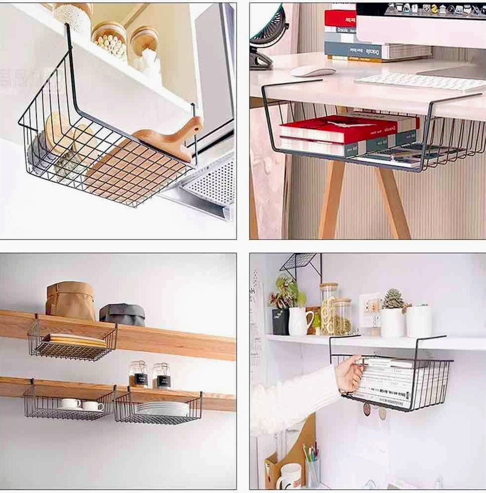 Mensola sotto scaffale 2 pezzi – metallo 35x8,7x22 cm - ambraled