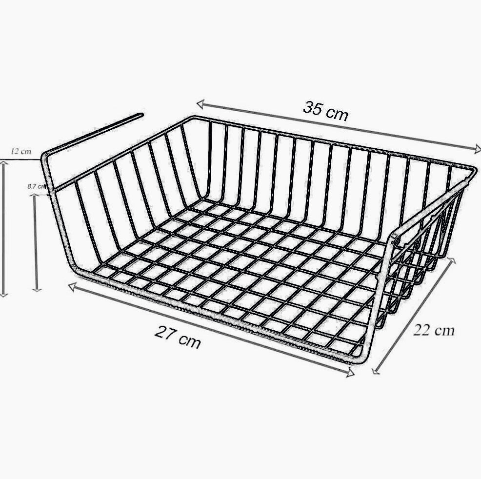 Mensola sotto scaffale 2 pezzi – metallo 35x8,7x22 cm - ambraled