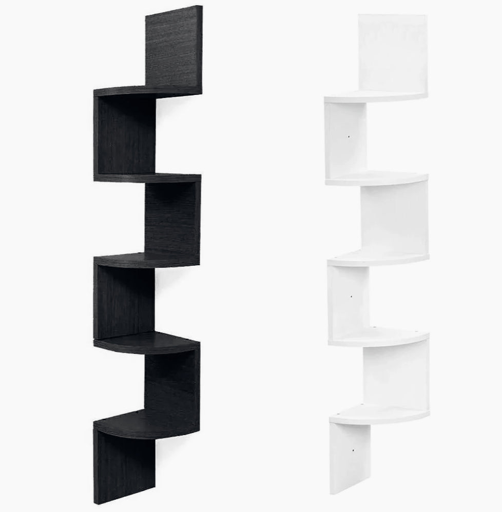 Mensola angolare MDF – 5 ripiani verticale a zig-zag - ambraled