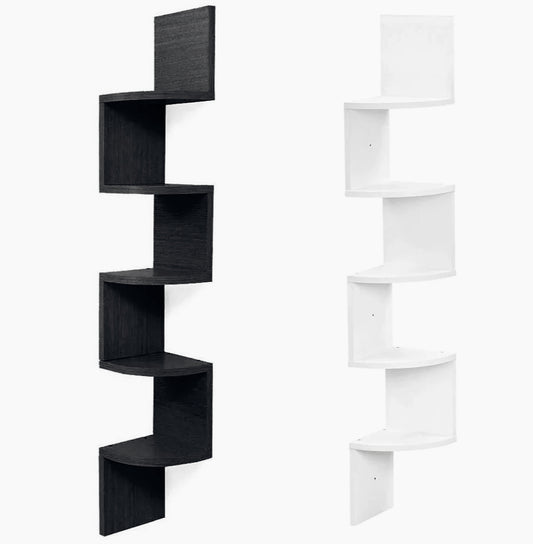 Mensola angolare MDF – 5 ripiani verticale a zig-zag - ambraled